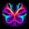 Vibrant Neon Butterfly Art: Abstract Geometric Design In 8k Resolution