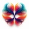 Vibrant Neon Butterfly Art: Abstract Symmetrical Pattern In Colorful Feathers