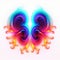 Vibrant Neon Butterfly Wings: Baroque Energy In 3d Symmetry