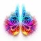 Vibrant Neon Colored Abstract Thorax With Wings And Flowers