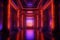 Vibrant Neon Design: Orange & Purple Interiors with Award-Winning Digital Art and Shiny, Intricate Walls!