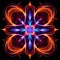Vibrant Neon Fireflower Vector Fractal Digital Artwork