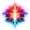Vibrant Neon Flower: Abstract Design Illustration With Religious Symbolism