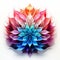 Vibrant Neon Flower: Abstract Image With Colorful Realism And Symmetrical Patterns