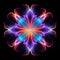 Vibrant Neon Flower: Colorful Abstract Art In Radiant Symmetry