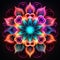 Vibrant Neon Flower Design On Dark Background