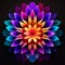 Vibrant Neon Flower Design On Dark Background