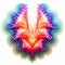 Vibrant Neon Fractal Design: Abstract Demons Head In Colorful Biomorphs