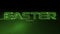 Vibrant neon green Happy Easter text illuminated in futuristic style