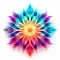 Vibrant Neon Mandala Flower: Abstract Colorful Symmetry