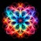 Vibrant Neon Mandala: A Symmetrical Burst Of Colorful Light