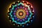 Vibrant Neon Mandala for Yoga, Meditation and Zen, generative ai