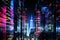 Vibrant Neon Nights: A Captivating Abstract Cityscape