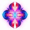 Vibrant Neon Psychedelic Flower: Symbolic Religious Art