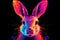 Vibrant Neon rabbit. Generate Ai