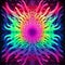 Vibrant Neon Rainbow Abstract Art Design - Symmetrical Chaos