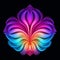Vibrant Neon Rainbow Flower: Futuristic Victorian Symmetry