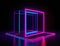 Vibrant Neon Square with Reflection in the Style of Colorful Moebius Abstract Art Perfect for Posters and Web Design