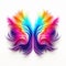 Vibrant Neon Wave: Abstract Butterfly Wings In Colorful Woodcarving Style