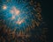 Vibrant nighttime display of fireworks lights up the sky