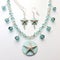 Vibrant Oceanic Beaded Necklace and Earrings Inspired by Coastal Elements