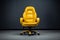 Vibrant Office yellow chair. Generate Ai