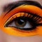 Vibrant Orange Eye Art: Bold Colors And Dynamic Lines