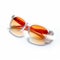 Vibrant Orange Sunglasses On White Surface
