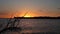 Vibrant Orange sunset over Lake Grapevine in Grapevine Texas