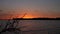 Vibrant Orange sunset over Lake Grapevine in Grapevine Texas