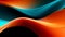 Vibrant Orange Teal White Psychedelic Color Flow Wave on Black Background AI Generated