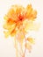 Vibrant Orange and Yellow Abstract Watercolor Marigold Petals Aflame AI Generated