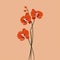 Vibrant Orchids: Minimalistic Vector Illustration On Beige Background