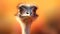 Vibrant Ostrich Portrait: Stunning Hd Photograph Of Ostrich On Brown Stem