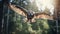 Vibrant Owl In Flight: Capturing The Energy Of The Forest