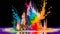 Vibrant Paint Splash: A Surreal Symbolism In Bryce 3d