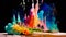 Vibrant Paint Splash: A Surreal Symbolism In Bryce 3d
