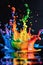 Vibrant Paint Splashes on a Black Background