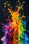 Vibrant Paint Splashes in Mid-Air