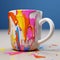 Vibrant Paint Splatter Coffee Cup - Realistic 3d Design