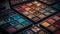 A vibrant palette of eye shadows in a shiny container generated by AI