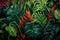 Vibrant Palm leaves tropical jungle. Generate Ai