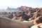 Vibrant panoramic summer view of Zabriskie point badlands in Death Valley National Park, Death Valley, Inyo County, California,