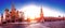 Vibrant panoramic view of Red Square and Kremlin in sunset