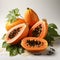 Vibrant Papaya Halves: A Captivating Fusion Of Colors