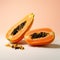 Vibrant Papaya Product Photography On White Background