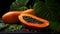 Vibrant Papaya Still Life On Dark Background