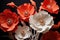 Vibrant Paper poppy art closeup. Generate Ai