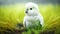 Vibrant Paradise: A Stunning White Parrot in Lush Green Grass. Generative AI