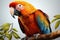 Vibrant Parrot AI Print Acrylic color